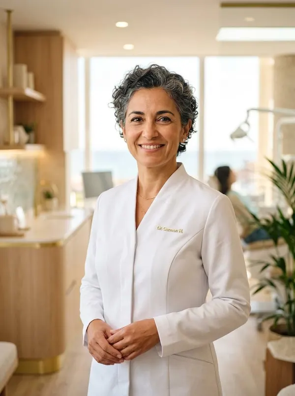 La Dra. Carmen Henríquez, directora médica de Clínica Dental Confital, en la clínica