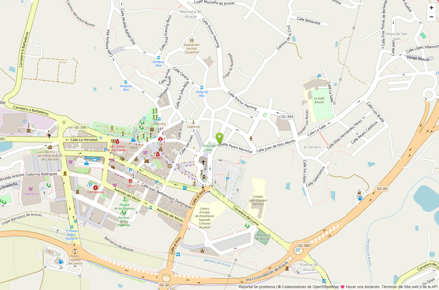Mapa de la clínica de Arucas: Calle Gourié, 41